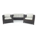 A modern garden seating set, of angular cube design, with a two seater settee, 80 by 166 by 67cm hig... 