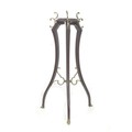 An Edwardian style mahogany jardiniere stand, of unusual form with three shaped legs, circular top, ... 