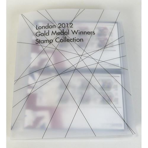 90 - London 2012 Olympic Games Team GB Gold Medal Winners Stamp Collection, QEII mint stamps, presented i... 