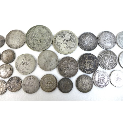 75 - A large collection of British coins, comprising coins with silver content thirteen post 1920 and pre... 