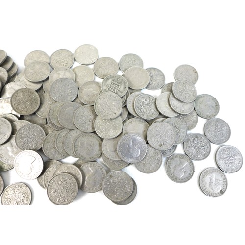 75 - A large collection of British coins, comprising coins with silver content thirteen post 1920 and pre... 