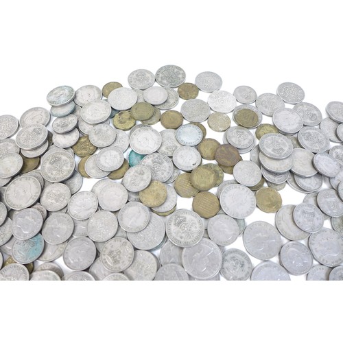 75 - A large collection of British coins, comprising coins with silver content thirteen post 1920 and pre... 