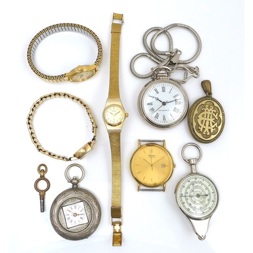 93 - A Rotary 9ct gold cased lady's wristwatch, circa 1972, on a gold plated expanding bracelet, caseback... 