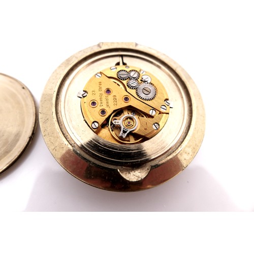 99 - A modern Halcon de Luxe gold plated skeleton pocket watch, keyless wind, with glass front and back e... 