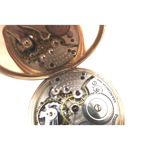 105 - An Art Deco Tacy Watch Co 'Admiral' 9ct gold cased open face pocket watch, keyless wind, the white e... 