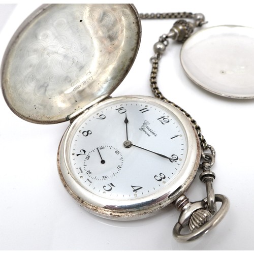 97 - Two pocket watches, comprising an early 20th century Swiss nickel cased open faced 8 day pocket watc... 