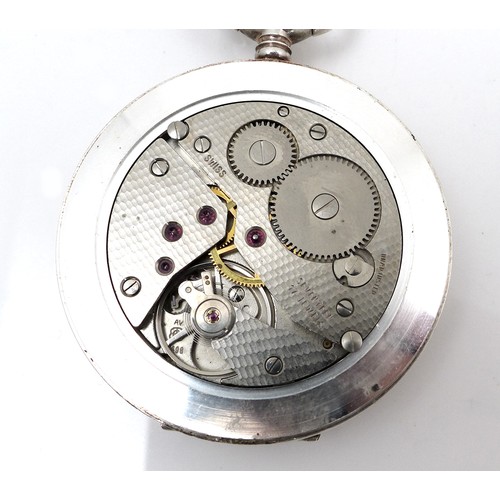 97 - Two pocket watches, comprising an early 20th century Swiss nickel cased open faced 8 day pocket watc... 