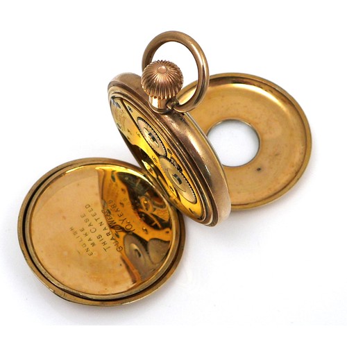 98 - An American Waltham 'Traveler' grade gold plated half hunter pocket watch, circa 1908, keyless wind,... 