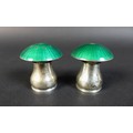 A pair of Danish silver novelty salt and pepper shakers, by Egon Lauridsen, in the form of mushrooms... 