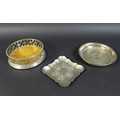 A collection of silver items, comprising a Victorian silver wine coaster with oak base, 	Carrington ... 