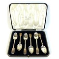 Six Victorian silver fiddle pattern teaspoons, with four Richard Duncan, Newcastle 1845, and two, Th... 