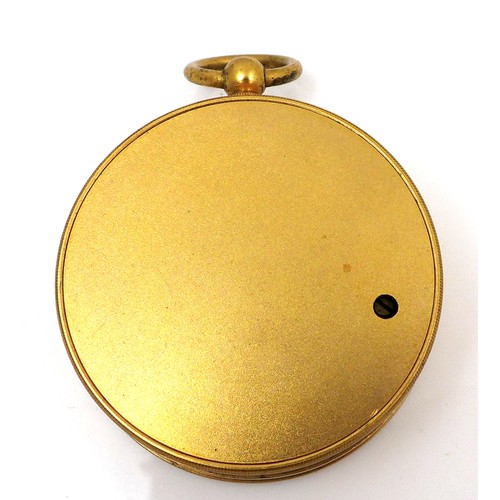 100 - A late Victorian Negretti & Zambra, London, gilt brass cased pocket compensated aneroid barometer, w... 