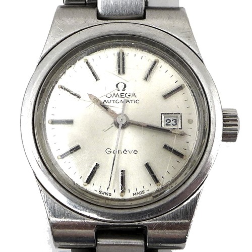 117 - An Omega Geneve lady's stainless steel wristwatch, ref 566 0067 / 766 0805, circa 1976, circular sil... 