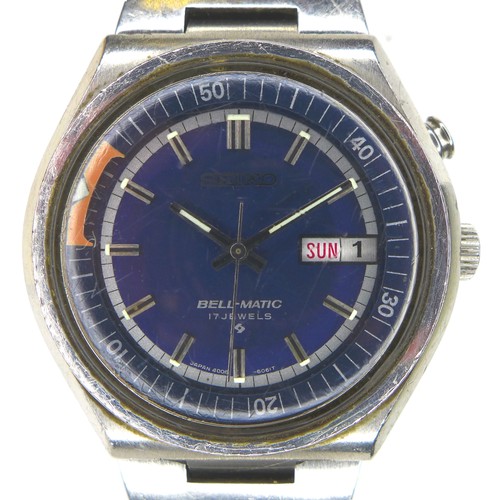 115 - A Seiko Bell-Matic stainless steel gentleman's wristwatch, circa 1975, ref. 4006-6040, number 664248... 