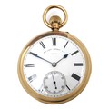 A late Victorian 18ct gold cased open faced pocket watch, keyless wind, by Sir John Bennett Ltd, Lon... 