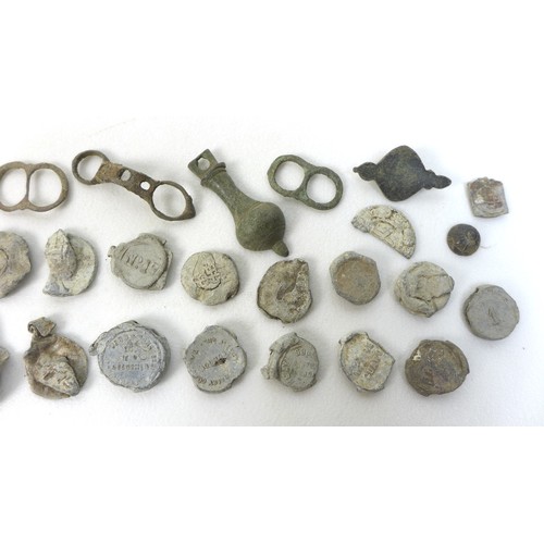 81 - A large collection of detectorist finds, likely Roman, Medieval and later, including coins, a buckle... 