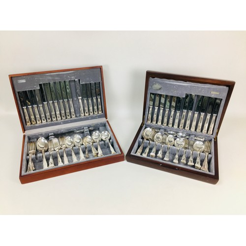 84 - Two Cooper Ludlum canteens of silver plated flatware, with King's pattern finials, both incomplete. ... 