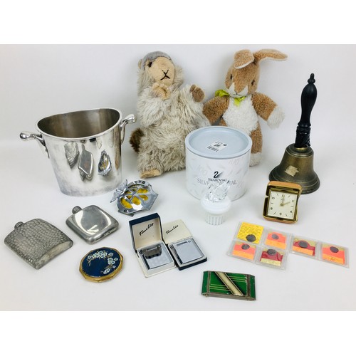 83 - Two Steiff toys, pewter and other collectables, including two Steiff soft toys, a Rabbit, 32cm high,... 