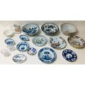 A group of fifteen 19th century and later Oriental and European ceramics, including a Chinese blue a... 
