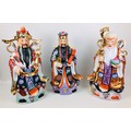 Three large contemporary Chinese ceramic figurines of the Three Immortals, Fuk, 30.5 by 20 by 55.5cm... 