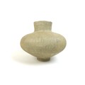 A large studio pottery vase, of compressed ovoid form with pronounced oval section mouth, incised / ... 