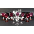 A set of six Michael Harris Isle of Wight glass goblets from the Azurene collection, 13cm tall, toge... 