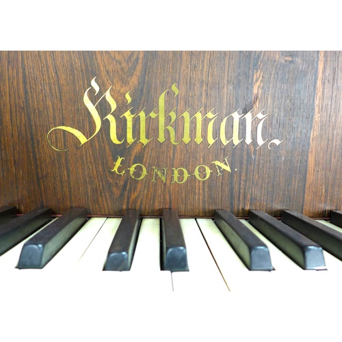 282 - A Victorian Kirkman parlour grand piano, circa 1870, with rosewood veneered case, wooden frame and b... 