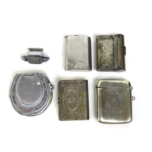 138 - A group of five metal Victorian and later vesta cases. (5)