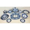 A Copeland late Spode part dinner service, mid 19th century, transfer printed in blue and white, inc... 