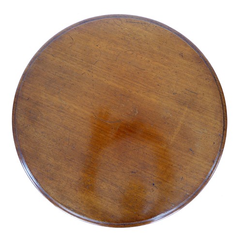 230 - A Victorian mahogany occasional table, circular surface with moulded edge, raised on a turned column... 