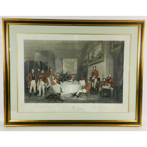 180 - The Melton Breakfast, after F. Grant, a Victorian print, engraved by Chas. G. Lewis, published by Ho... 