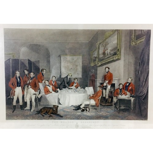 180 - The Melton Breakfast, after F. Grant, a Victorian print, engraved by Chas. G. Lewis, published by Ho... 