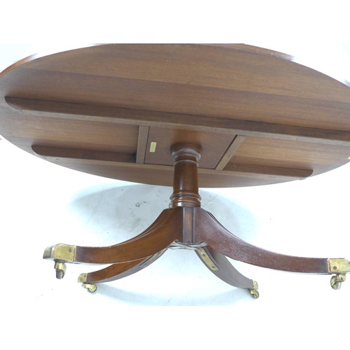 268 - A modern reproduction coffee table, in Regency style with fan veneered and burr walnut crossbanded o... 