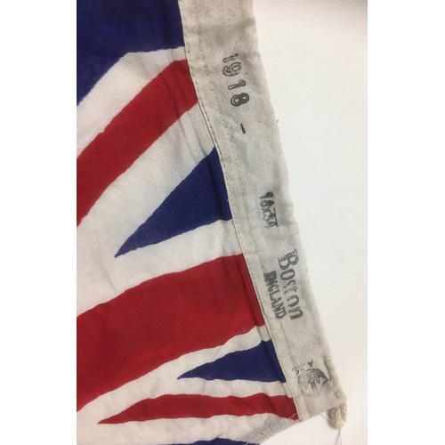 131 - A WWI 1918 RAF flag, stamped '1918', 'Boston' '18 x 34' and with Air Ministry mark,  and Boston mark... 