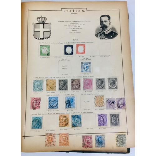 156 - An collection of 19th century 'Illustriertes Briefmarken' album of International and British stamps,... 