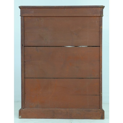 256 - A 19th century walnut pier cabinet, possibly French, the single glazed doors enclosing two shelves, ... 