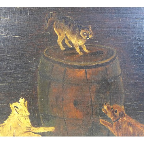 199 - British School (19th century): a canine scene, in naive style after George Armfield, depicting two t... 