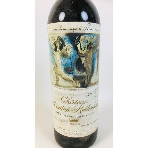 154 - Vintage Wine: a bottle of Chateau Mouton Rothschild, with Picasso designed label, 1973, Premier Gran... 