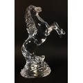 A Waterford crystal figurine of a rearing horse, 15 by  7.5 by 23.5cm high.