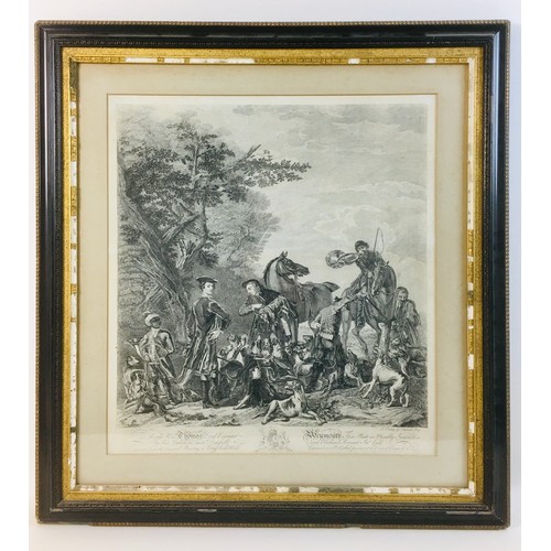 182 - Three 18th century and later hunting themed pictures, consisting two prints, after Lionel Edwards (1... 