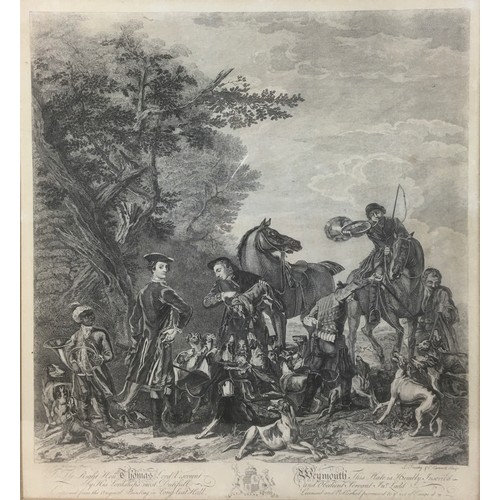 182 - Three 18th century and later hunting themed pictures, consisting two prints, after Lionel Edwards (1... 