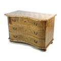 A good Continental serpentine fronted commode, 19th century, possibly Swiss or Austrian, walnut vene... 