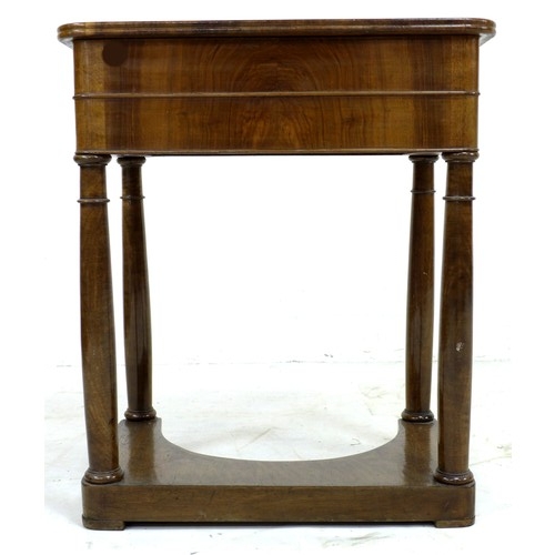 314 - A Continental 19th century side table, with quarter veneered surface and single drawer below, with k... 