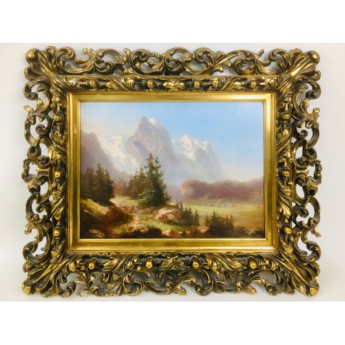 191 - Continental School early 20th century, three mountainous landscape oil on board paintings, comprisin... 