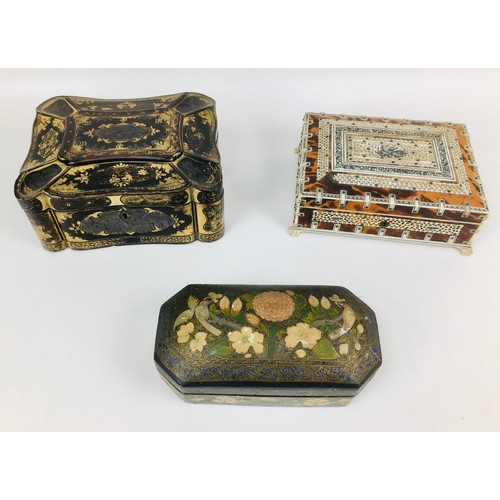 106 - Three various Middle and Far Eastern early 20th century and later boxes, comprising a Middle Eastern... 