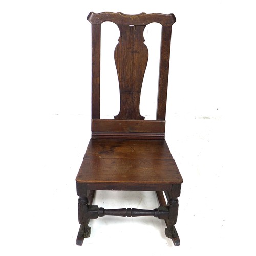 301 - A Georgian nursing or rocking chair, likely early to mid 18th century, with shaped back, 46 by 61 by... 