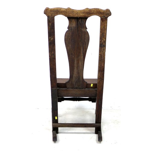 301 - A Georgian nursing or rocking chair, likely early to mid 18th century, with shaped back, 46 by 61 by... 