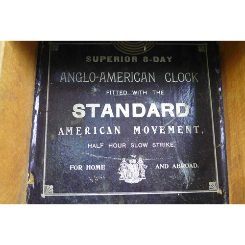 259 - A Victorian mahogany cased ‘Anglo-American’ wall clock, with two train movement, with pendulum and t... 