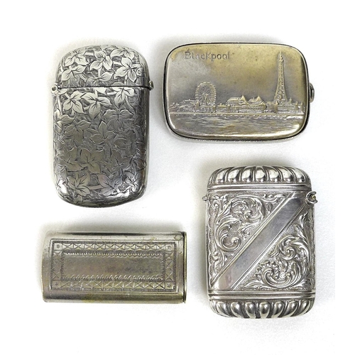 105 - A group of four metal Victorian and later vesta cases. (4)