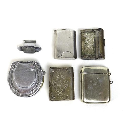 106 - A group of five metal Victorian and later vesta cases. (5)